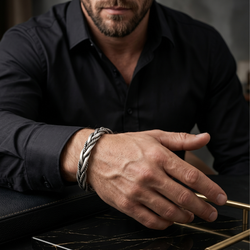 Silver Braid Cuff