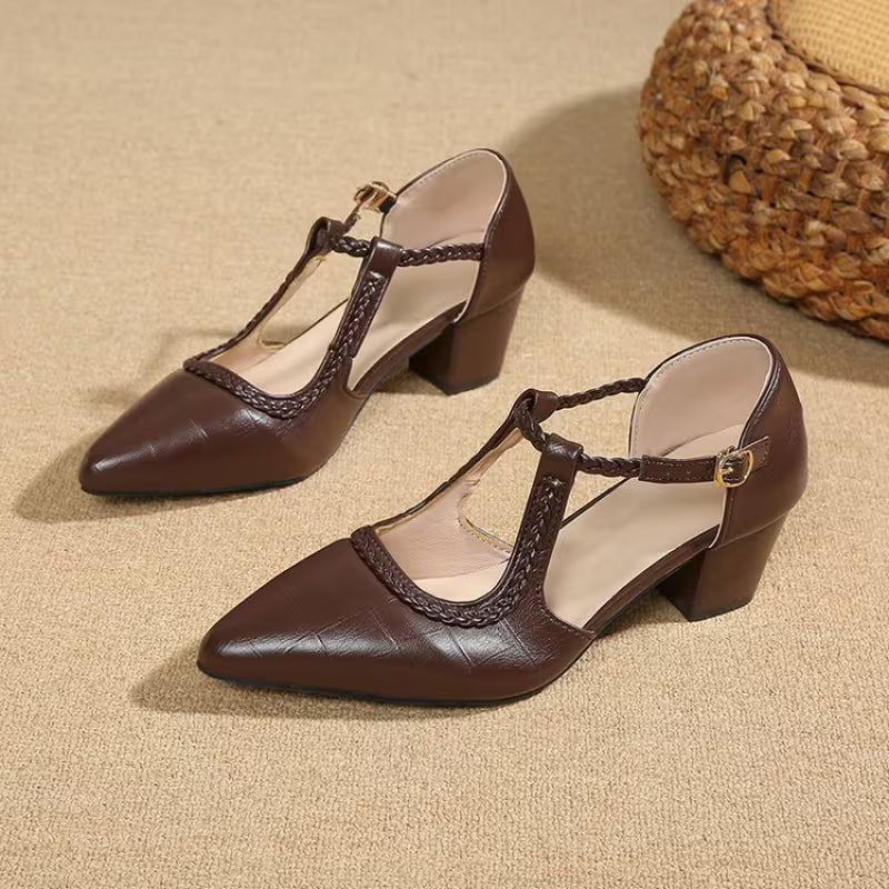 Braided T-Bar Heels