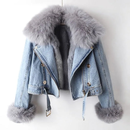 Elara Fur Denim Jacket