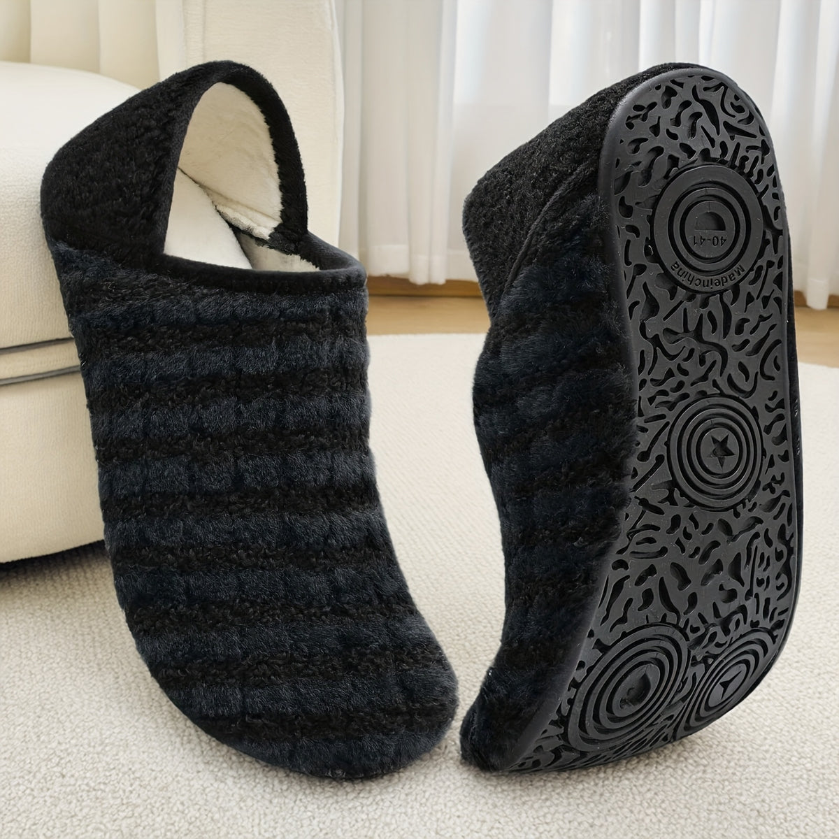 Women And Men All-Season Style Rubber Sole Soft-Lightweight Flat Shoes Non Slip House Gifts for Couple Slipper Designed for Wide Feet, Women Shoes