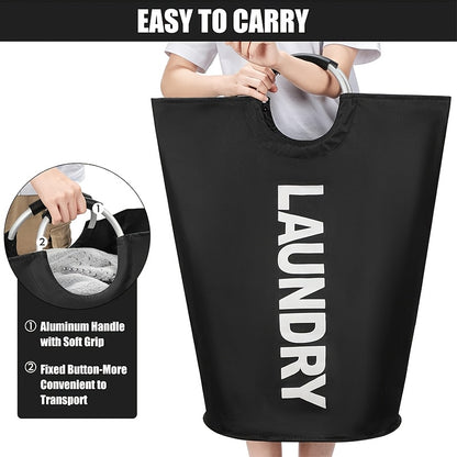 2pcs Large Laundry Basket | Foldable, Elevated, High Quality With Half Ring Handle Design | Brand: Moonrise
