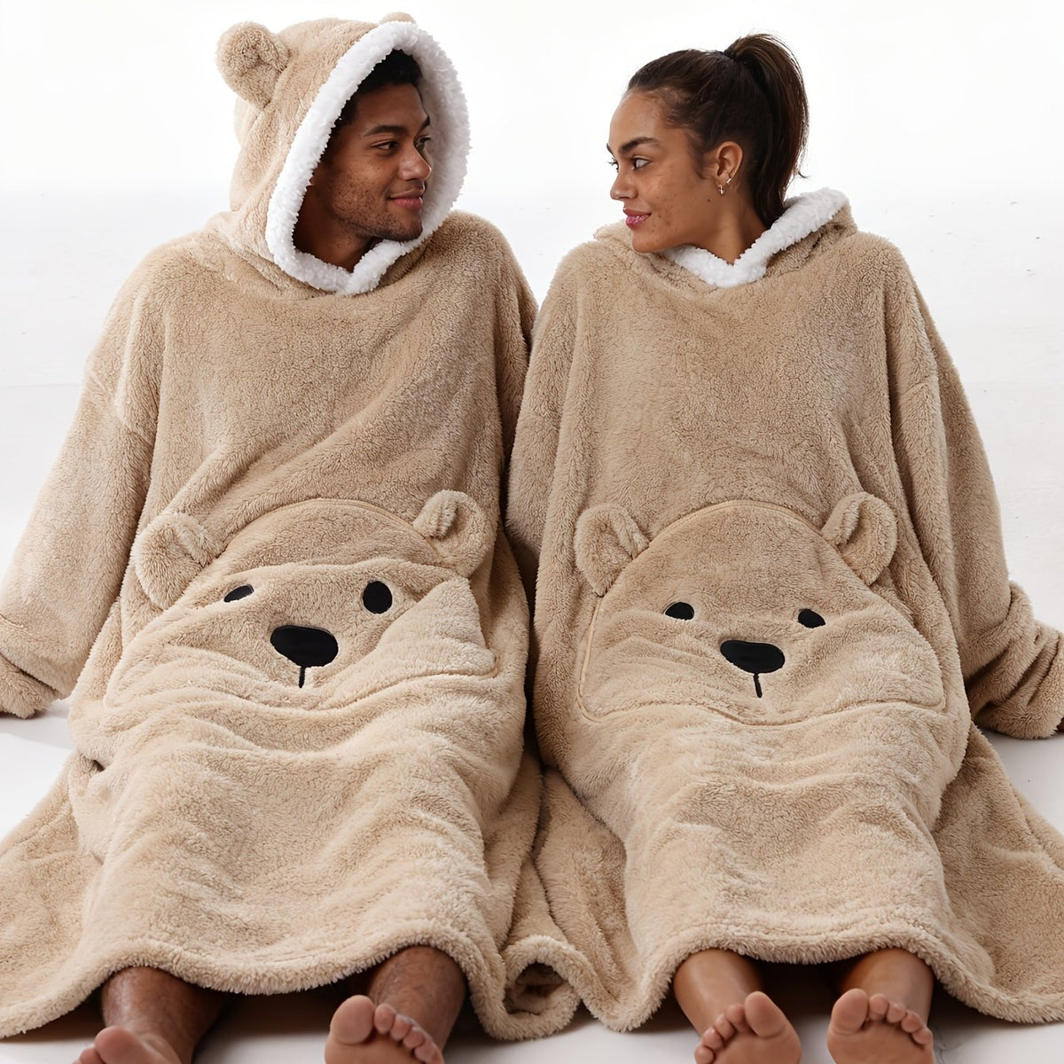Winter Style--Fleece Style--Christmas--New Year Style--Extra Long, Extra Large, And Extra Thick--Bear Pocket--Men'S Novelty Hoodie--Machine Washable--13 Colors Available--Recommended Height 64.17inch-74.8inch/Recommended Weight 110.23LB-220.46LB--One Size