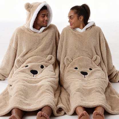 Winter Style--Fleece Style--Christmas--New Year Style--Extra Long, Extra Large, And Extra Thick--Bear Pocket--Men'S Novelty Hoodie--Machine Washable--13 Colors Available--Recommended Height 64.17inch-74.8inch/Recommended Weight 110.23LB-220.46LB--One Size