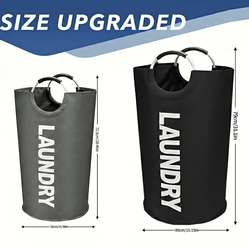 2pcs Large Laundry Basket | Foldable, Elevated, High Quality With Half Ring Handle Design | Brand: Moonrise