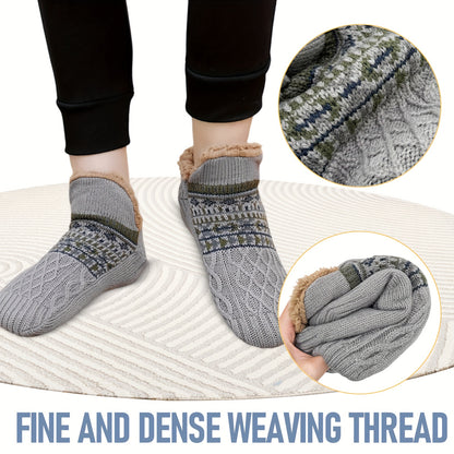 [Cozy Soft Bed Slippers] Men's Cozy And Soft Bed Slippers, Warm City Socks, Knitted And Non-Slip Socks, Suitable for Women As Well, Fluffy Socks
