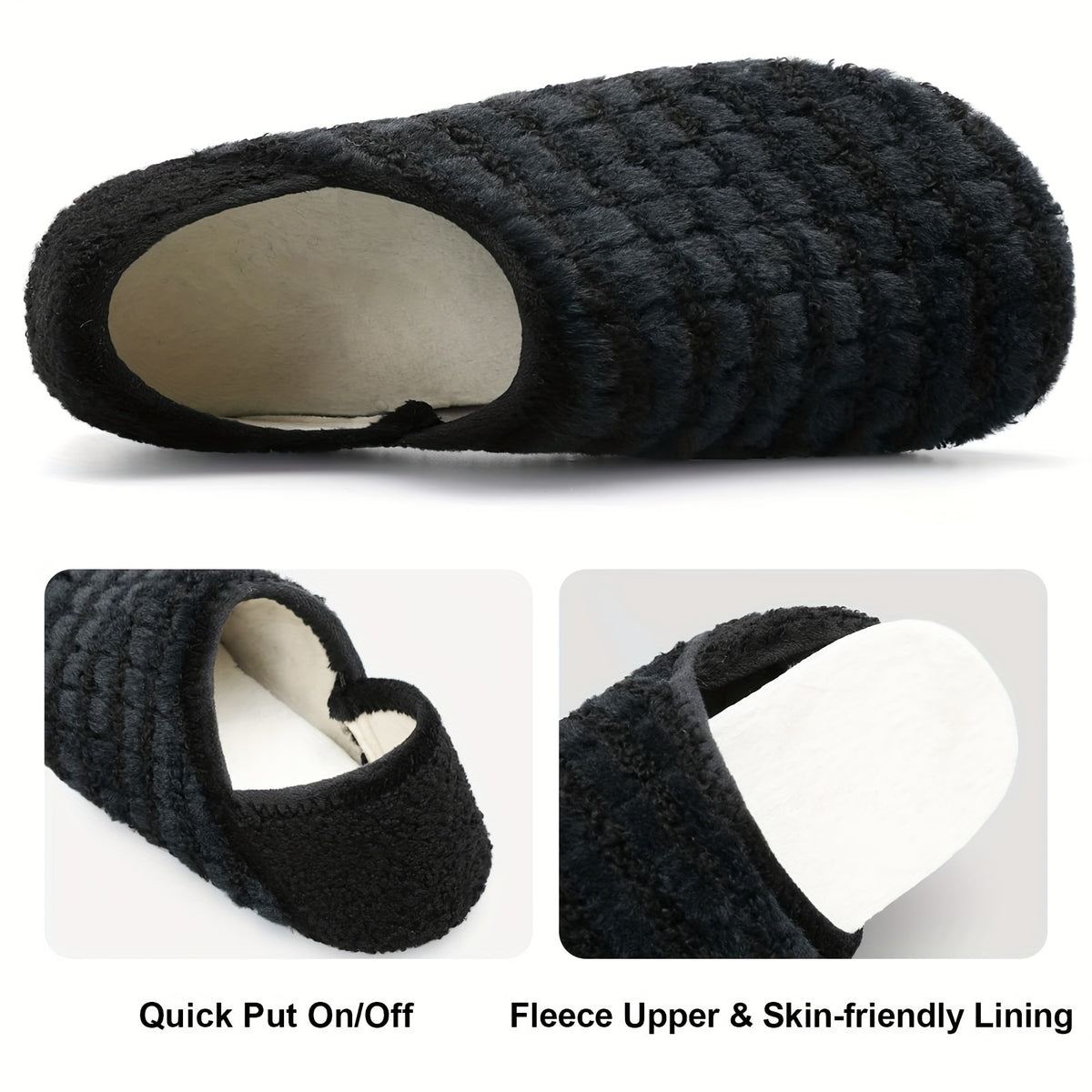 Women And Men All-Season Style Rubber Sole Soft-Lightweight Flat Shoes Non Slip House Gifts for Couple Slipper Designed for Wide Feet, Women Shoes