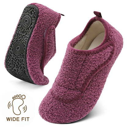 Women'S Wide Slippers with Rubber Sole Soft Lightweight House Slippers Socks, Indoor Shoes, Comfortable Adjustable for Home Bedroom Travel Yoga, Unisex, Multi-Color Flat Shoes., Women Shoes