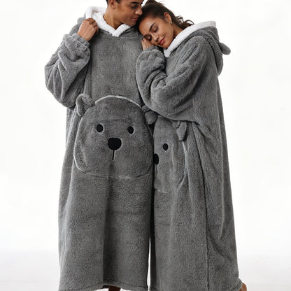 Winter Style--Fleece Style--Christmas--New Year Style--Extra Long, Extra Large, And Extra Thick--Bear Pocket--Men'S Novelty Hoodie--Machine Washable--13 Colors Available--Recommended Height 64.17inch-74.8inch/Recommended Weight 110.23LB-220.46LB--One Size