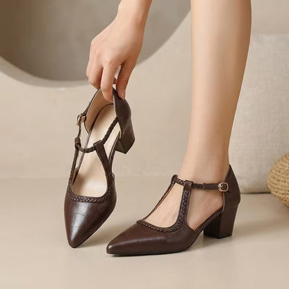 Braided T-Bar Heels