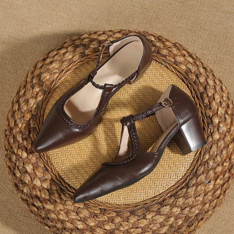 Braided T-Bar Heels
