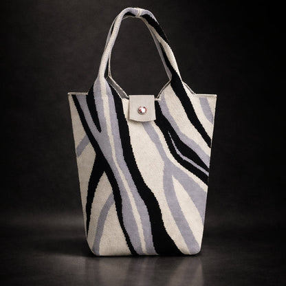 Vintage Striped Knitted Handbag