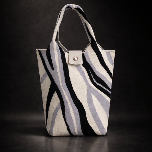 Vintage Striped Knitted Handbag