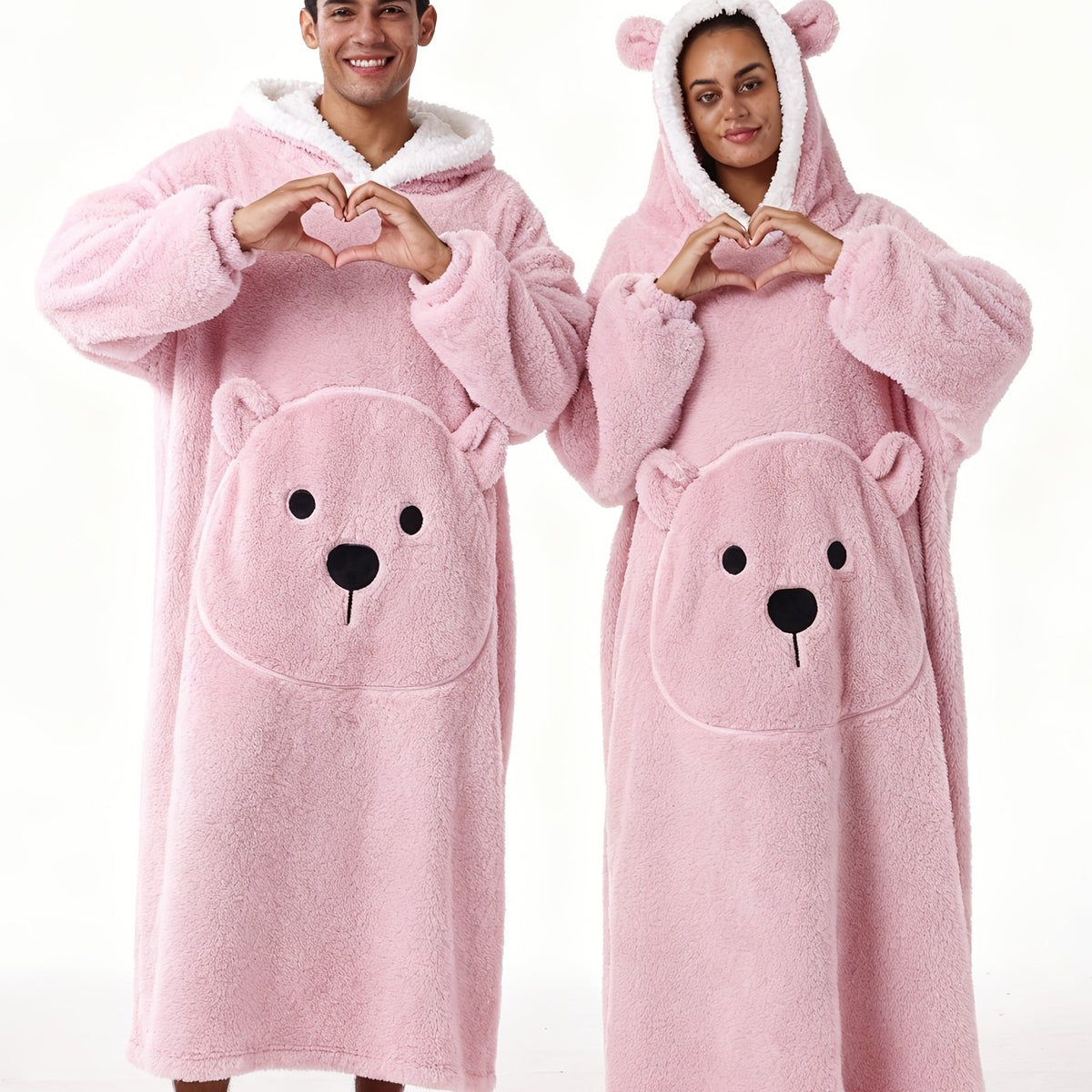 Winter Style--Fleece Style--Christmas--New Year Style--Extra Long, Extra Large, And Extra Thick--Bear Pocket--Men'S Novelty Hoodie--Machine Washable--13 Colors Available--Recommended Height 64.17inch-74.8inch/Recommended Weight 110.23LB-220.46LB--One Size