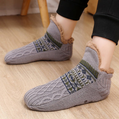 [Cozy Soft Bed Slippers] Men's Cozy And Soft Bed Slippers, Warm City Socks, Knitted And Non-Slip Socks, Suitable for Women As Well, Fluffy Socks