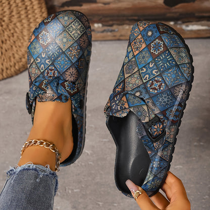 Women's Lightweight Slippers with Geometric/Floral Pattern - Comfortable EVA Work Shoes, Suitable for Healthcare, Garden Use, Indoor and Outdoor Non-Slip Flats, Women Shoes