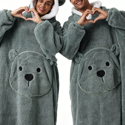 Winter Style--Fleece Style--Christmas--New Year Style--Extra Long, Extra Large, And Extra Thick--Bear Pocket--Men'S Novelty Hoodie--Machine Washable--13 Colors Available--Recommended Height 64.17inch-74.8inch/Recommended Weight 110.23LB-220.46LB--One Size