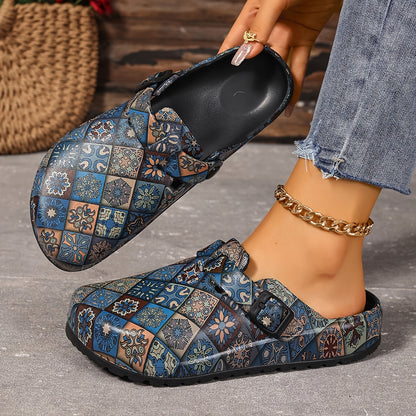 Women's Lightweight Slippers with Geometric/Floral Pattern - Comfortable EVA Work Shoes, Suitable for Healthcare, Garden Use, Indoor and Outdoor Non-Slip Flats, Women Shoes
