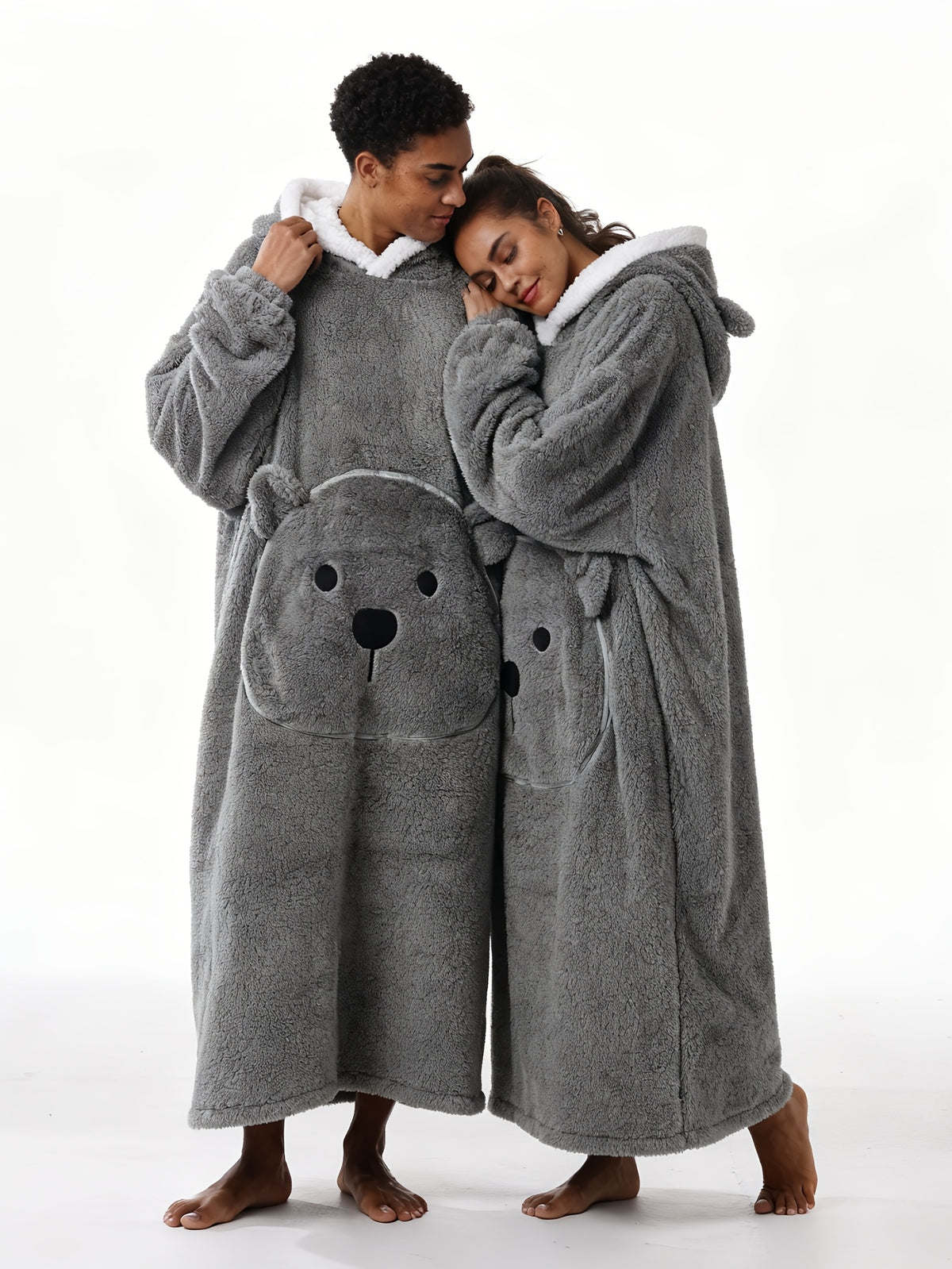 Winter Style--Fleece Style--Christmas--New Year Style--Extra Long, Extra Large, And Extra Thick--Bear Pocket--Men'S Novelty Hoodie--Machine Washable--13 Colors Available--Recommended Height 64.17inch-74.8inch/Recommended Weight 110.23LB-220.46LB--One Size