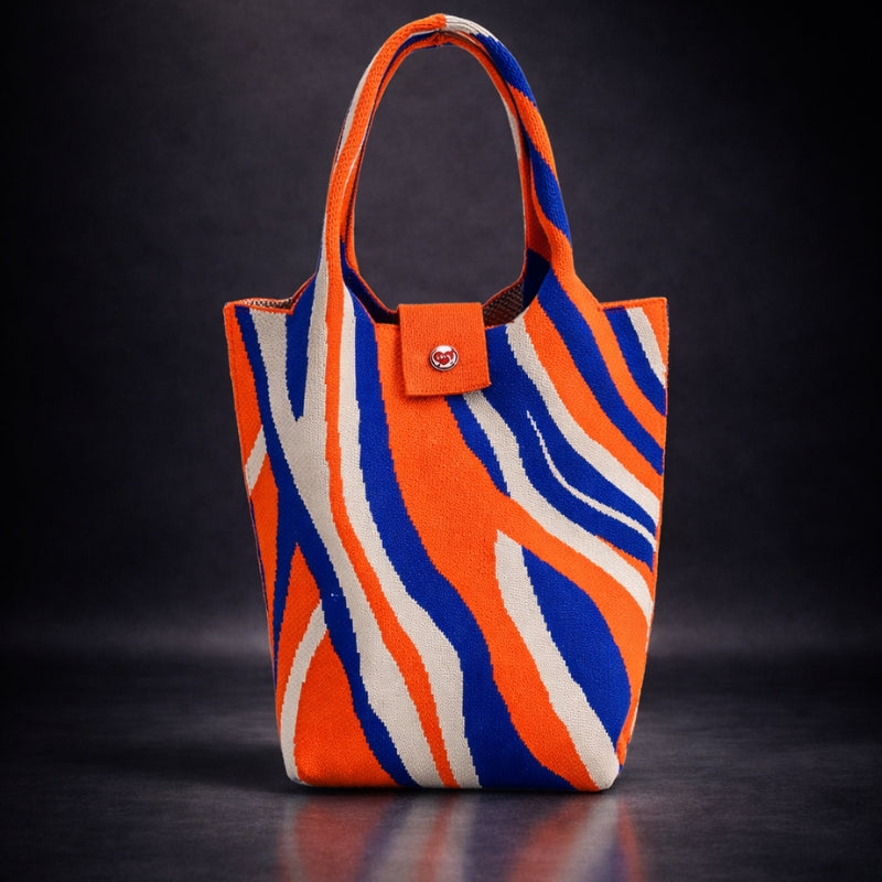 Vintage Striped Knitted Handbag