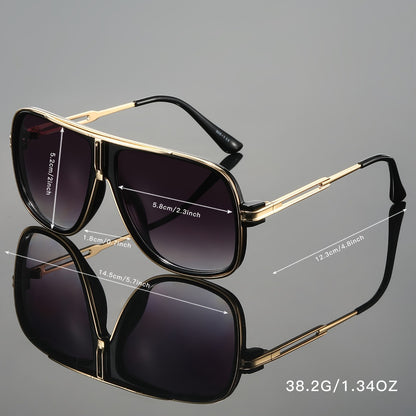 Unisex Large-frame Glasses-black/ Golden Retro Pilot Models-oversized Lenses with Lightweight Design, Suitable for Driving, Parties, Business And Daily Wear-including Glasses Cases-fashion Accessories, High-quality Lenses,