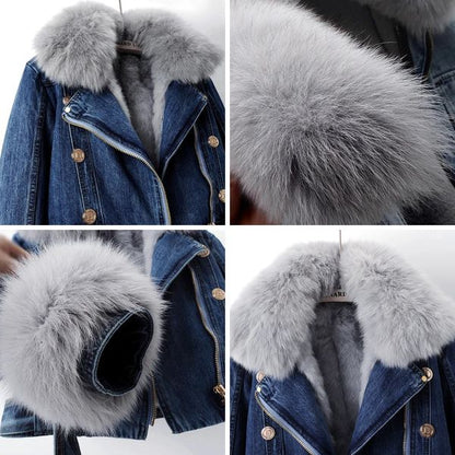 Elara Fur Denim Jacket