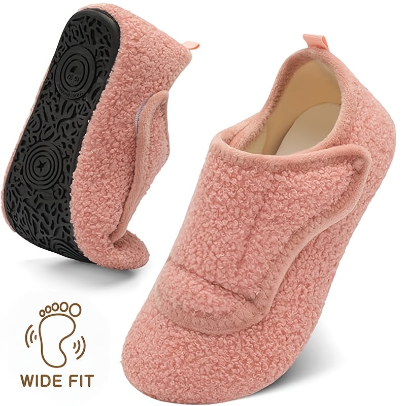 Women'S Wide Slippers with Rubber Sole Soft Lightweight House Slippers Socks, Indoor Shoes, Comfortable Adjustable for Home Bedroom Travel Yoga, Unisex, Multi-Color Flat Shoes., Women Shoes