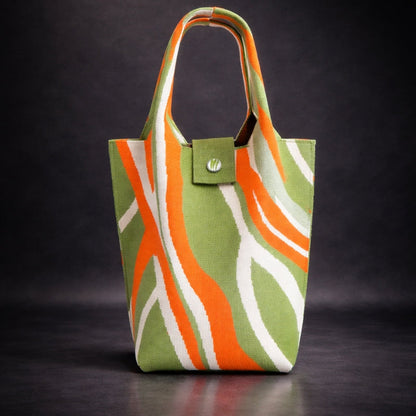 Vintage Striped Knitted Handbag