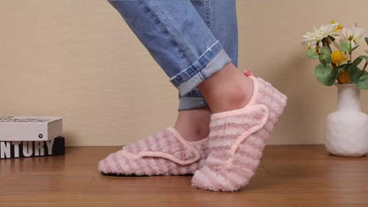 Women'S Wide Slippers with Rubber Sole Soft Lightweight House Slippers Socks, Indoor Shoes, Comfortable Adjustable for Home Bedroom Travel Yoga, Unisex, Multi-Color Flat Shoes., Women Shoes