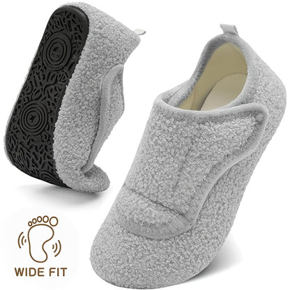 Women'S Wide Slippers with Rubber Sole Soft Lightweight House Slippers Socks, Indoor Shoes, Comfortable Adjustable for Home Bedroom Travel Yoga, Unisex, Multi-Color Flat Shoes., Women Shoes