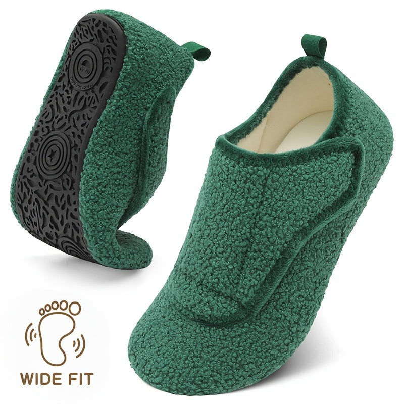 Women'S Wide Slippers with Rubber Sole Soft Lightweight House Slippers Socks, Indoor Shoes, Comfortable Adjustable for Home Bedroom Travel Yoga, Unisex, Multi-Color Flat Shoes., Women Shoes
