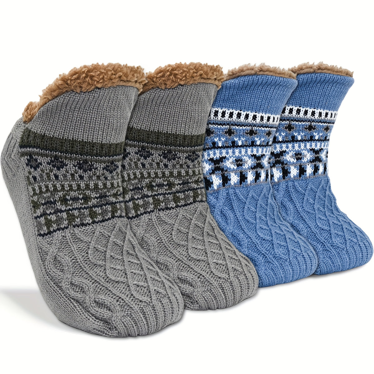 [Cozy Soft Bed Slippers] Men's Cozy And Soft Bed Slippers, Warm City Socks, Knitted And Non-Slip Socks, Suitable for Women As Well, Fluffy Socks