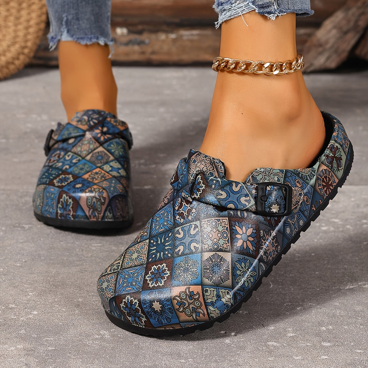 Women's Lightweight Slippers with Geometric/Floral Pattern - Comfortable EVA Work Shoes, Suitable for Healthcare, Garden Use, Indoor and Outdoor Non-Slip Flats, Women Shoes