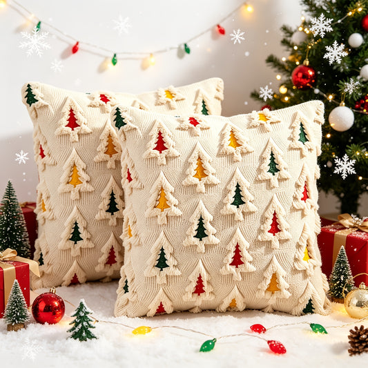 Noël Evergreen Textured Pillow Covers