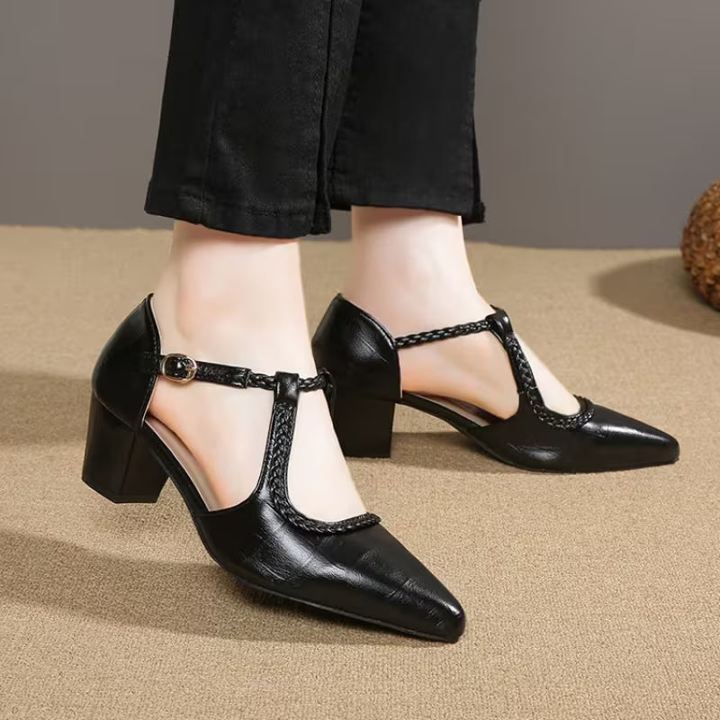 Braided T-Bar Heels