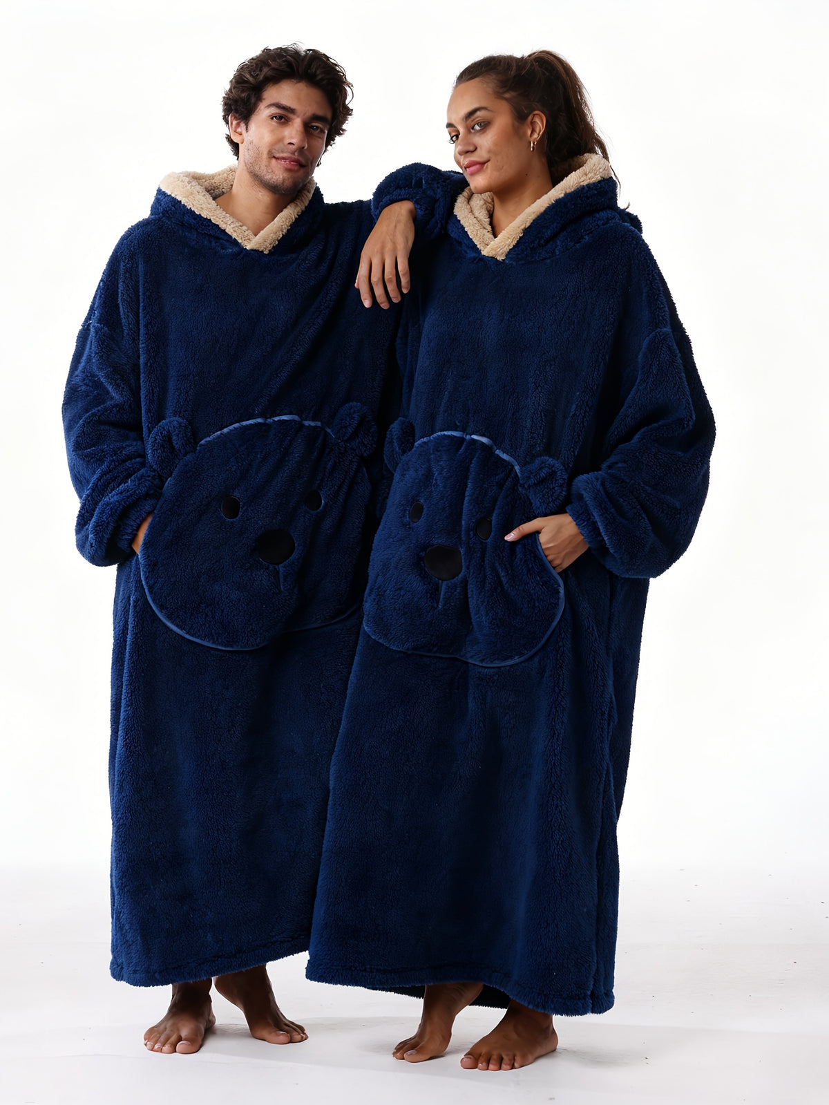 Winter Style--Fleece Style--Christmas--New Year Style--Extra Long, Extra Large, And Extra Thick--Bear Pocket--Men'S Novelty Hoodie--Machine Washable--13 Colors Available--Recommended Height 64.17inch-74.8inch/Recommended Weight 110.23LB-220.46LB--One Size