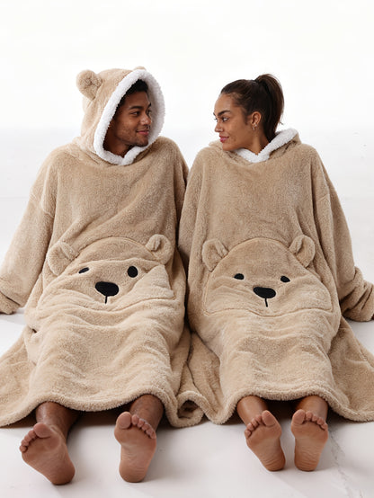 Winter Style--Fleece Style--Christmas--New Year Style--Extra Long, Extra Large, And Extra Thick--Bear Pocket--Men'S Novelty Hoodie--Machine Washable--13 Colors Available--Recommended Height 64.17inch-74.8inch/Recommended Weight 110.23LB-220.46LB--One Size