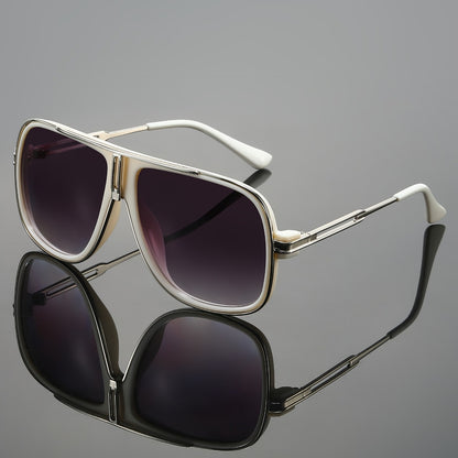 Unisex Large-frame Glasses-black/ Golden Retro Pilot Models-oversized Lenses with Lightweight Design, Suitable for Driving, Parties, Business And Daily Wear-including Glasses Cases-fashion Accessories, High-quality Lenses,