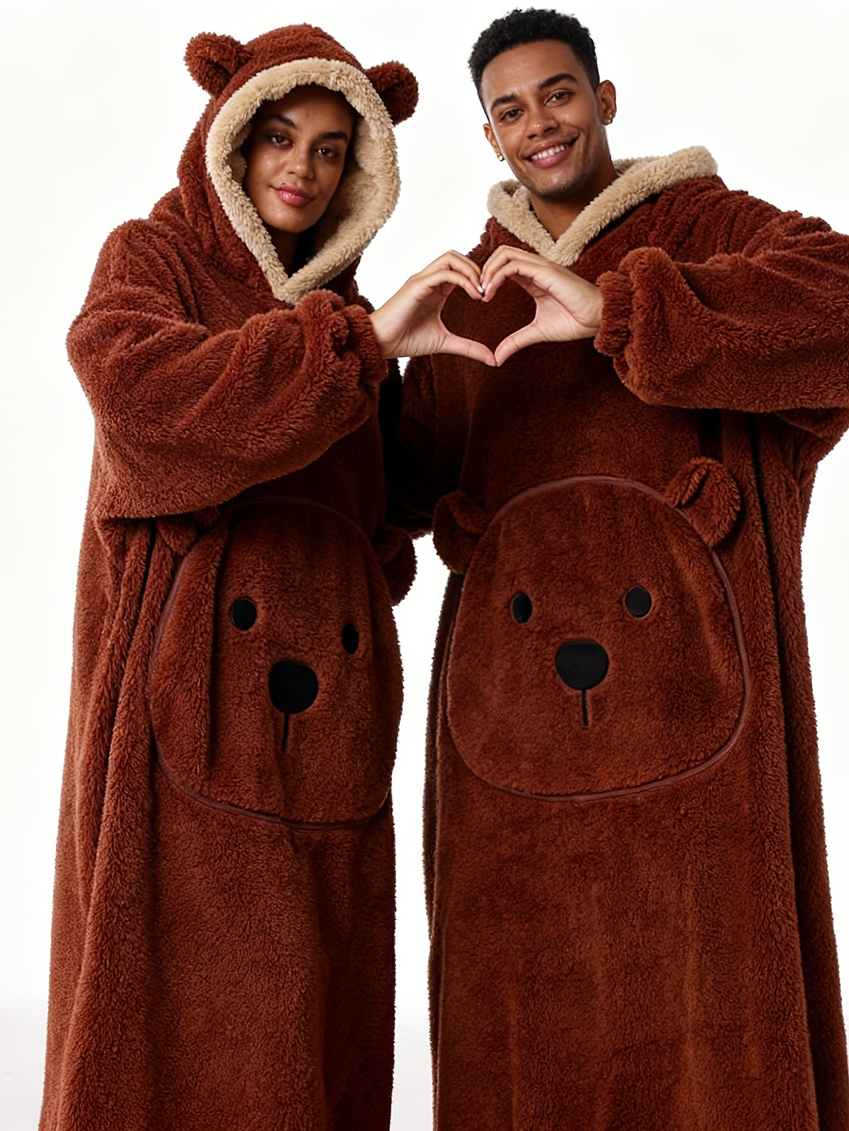Winter Style--Fleece Style--Christmas--New Year Style--Extra Long, Extra Large, And Extra Thick--Bear Pocket--Men'S Novelty Hoodie--Machine Washable--13 Colors Available--Recommended Height 64.17inch-74.8inch/Recommended Weight 110.23LB-220.46LB--One Size