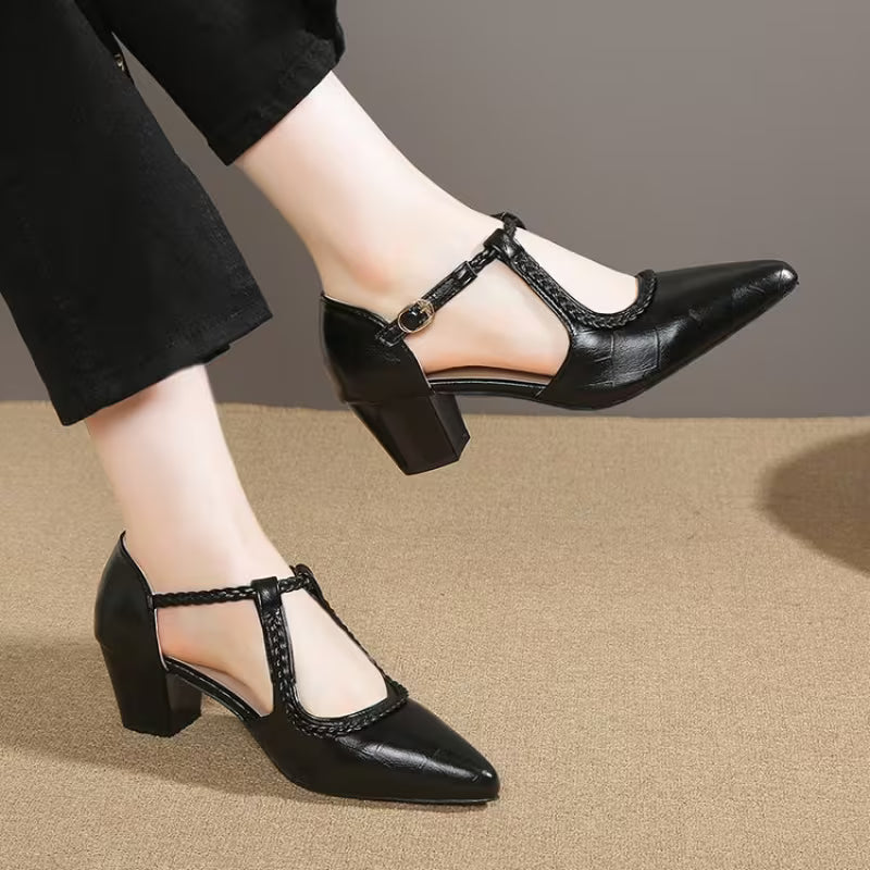 Braided T-Bar Heels