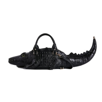 3D Crocodile-Print Handbag with Detachable Straps - Convertible Crossbody & Backpack, Punk Style Suitable for,, Travel, Zipper Closure, Multifunctional Shoulder for Daily Use