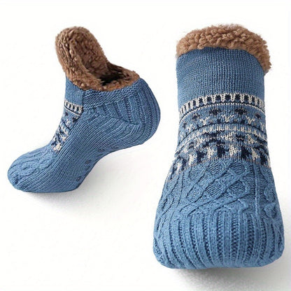 [Cozy Soft Bed Slippers] Men's Cozy And Soft Bed Slippers, Warm City Socks, Knitted And Non-Slip Socks, Suitable for Women As Well, Fluffy Socks