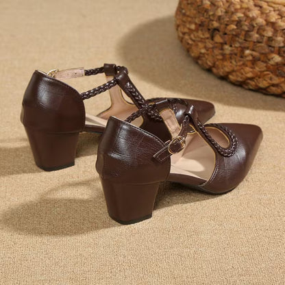 Braided T-Bar Heels
