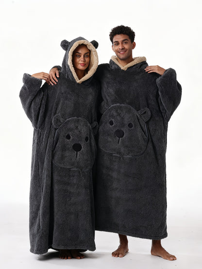 Winter Style--Fleece Style--Christmas--New Year Style--Extra Long, Extra Large, And Extra Thick--Bear Pocket--Men'S Novelty Hoodie--Machine Washable--13 Colors Available--Recommended Height 64.17inch-74.8inch/Recommended Weight 110.23LB-220.46LB--One Size