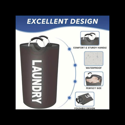 2pcs Large Laundry Basket | Foldable, Elevated, High Quality With Half Ring Handle Design | Brand: Moonrise