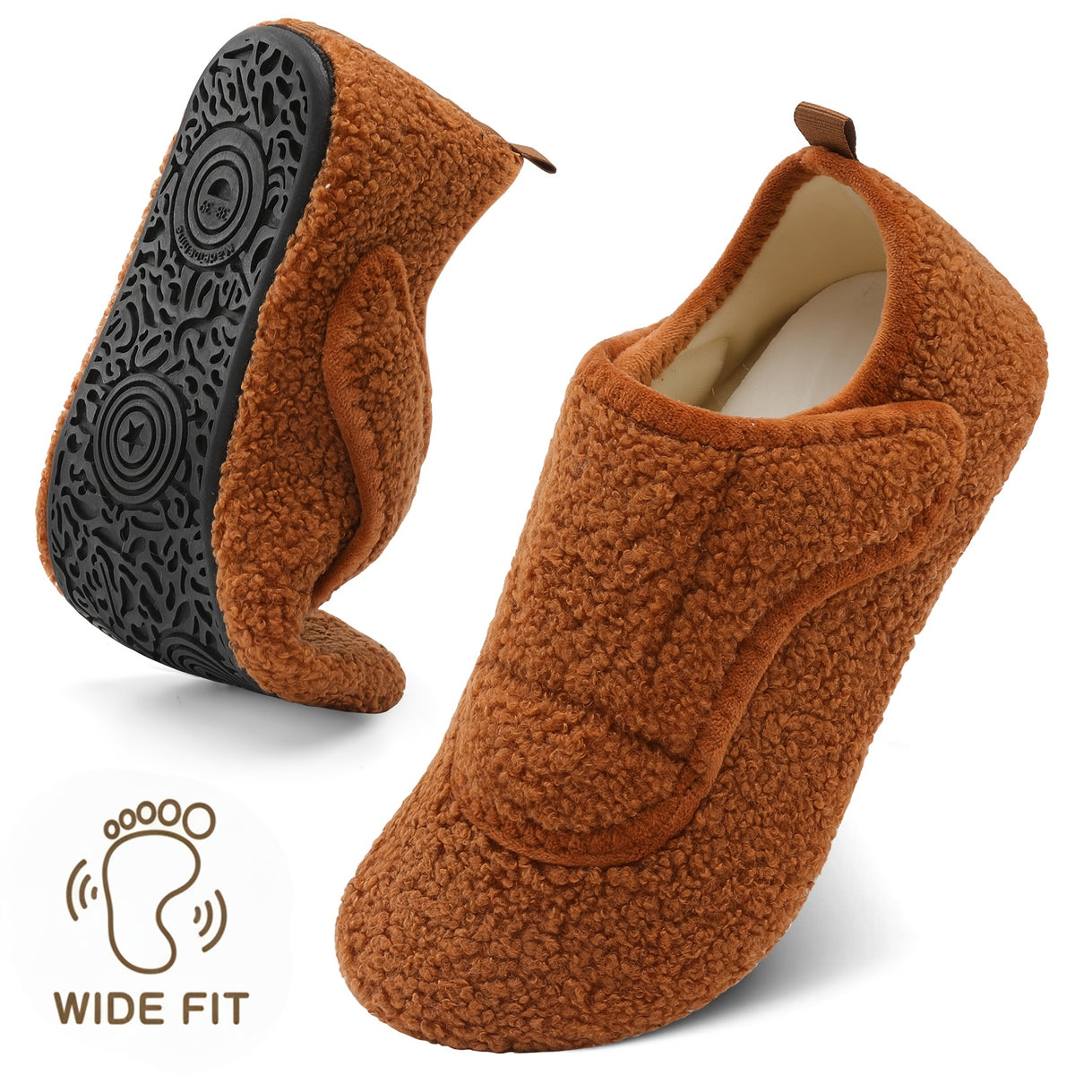 Women'S Wide Slippers with Rubber Sole Soft Lightweight House Slippers Socks, Indoor Shoes, Comfortable Adjustable for Home Bedroom Travel Yoga, Unisex, Multi-Color Flat Shoes., Women Shoes