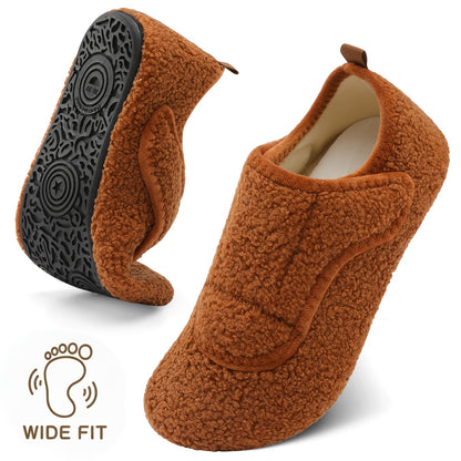 Women'S Wide Slippers with Rubber Sole Soft Lightweight House Slippers Socks, Indoor Shoes, Comfortable Adjustable for Home Bedroom Travel Yoga, Unisex, Multi-Color Flat Shoes., Women Shoes