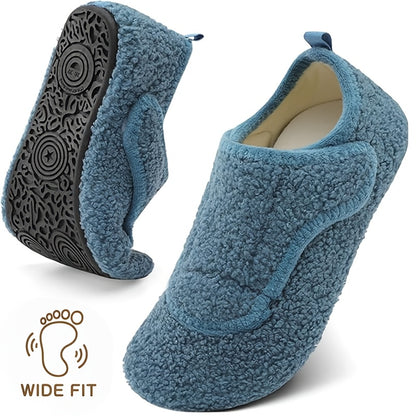 Women'S Wide Slippers with Rubber Sole Soft Lightweight House Slippers Socks, Indoor Shoes, Comfortable Adjustable for Home Bedroom Travel Yoga, Unisex, Multi-Color Flat Shoes., Women Shoes