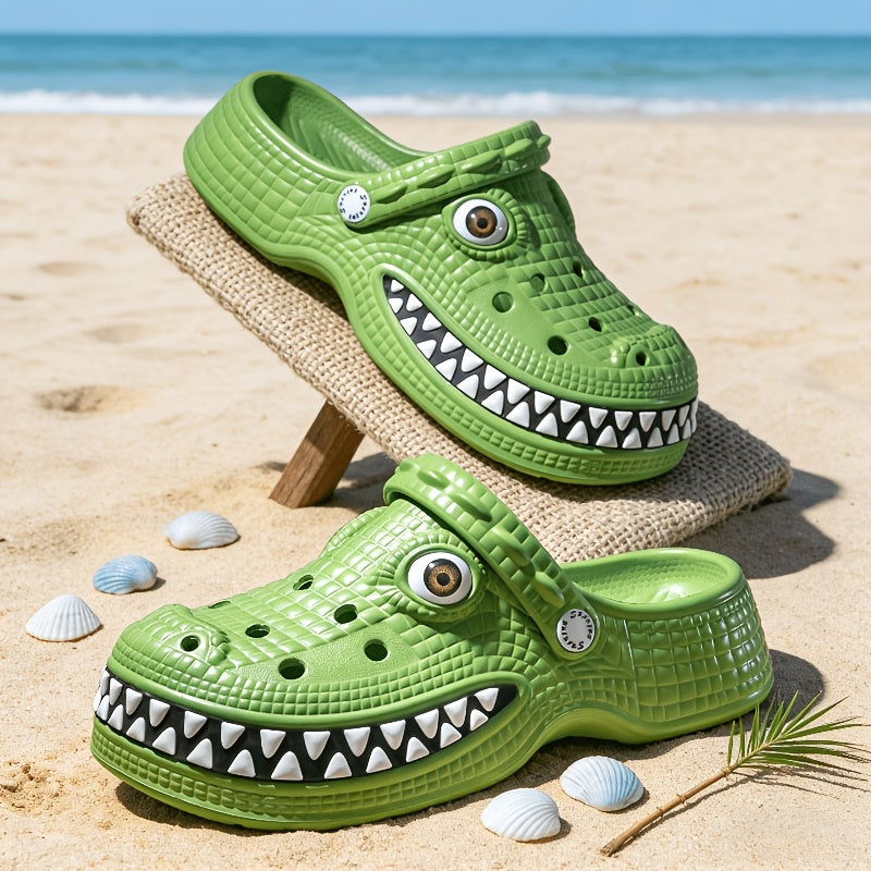 2026 New Design Funny Crocodile Big-Tooth Flip Flops - Suitable for Both Men And Women. Thick-Soled, Elevated Ankle Holes. Perfect for Parties. Fun Flip Flops for Couples. Outdoor And Indoor Use. Ideal Birthday Or Holiday Gift