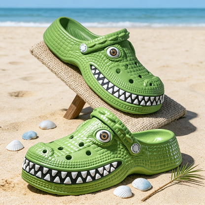 2026 New Design Funny Crocodile Big-Tooth Flip Flops - Suitable for Both Men And Women. Thick-Soled, Elevated Ankle Holes. Perfect for Parties. Fun Flip Flops for Couples. Outdoor And Indoor Use. Ideal Birthday Or Holiday Gift