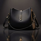 Noir Élégance Leather Shoulder Bag